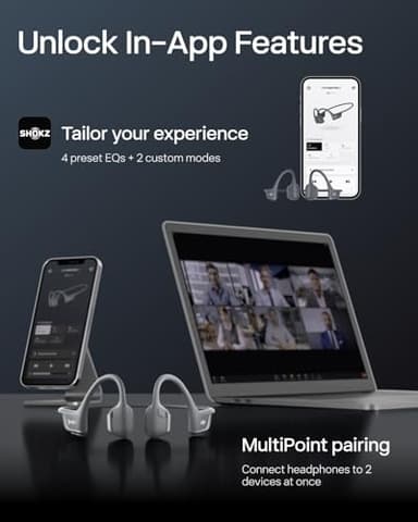 SHOKZ New OpenRun Pro 2 - Open-Ear, Bone Conduction Sport Headphones - with Reflective Strip - Sweat Resistant, Workout Headphones - Secure, Wireless, Comfortable Fit-Deep Bass and Smart Mic App - Image 9