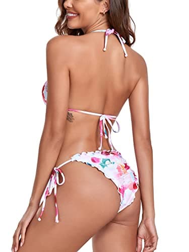 RELLECIGA Women's Colorful Polka Dot2 Wavy Triangle Bikini Set Brazilian Swimwear Size X-Large - Image 5