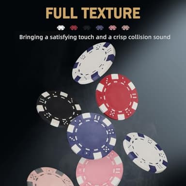 LUOBAO 500Pcs Poker Chips Set for Texas Holdem,Blackjack, Tournaments with Aluminum Case,2 Decks of Cards, Dealer, Small Blind, Big Blind Buttons and 5 Dice,11.5 Gram - Image 6