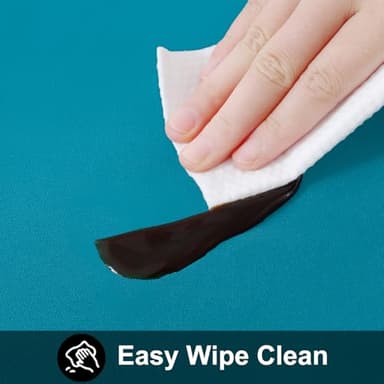 Smiry Rectangle Table Cloth 60x120 Inch, Waterproof Wipeable Vinyl Tablecloths Protector, Oil Spill Proof Plastic Table Cover for Dining, Picnic, Camping, Outdoor, Turquoise - Image 3