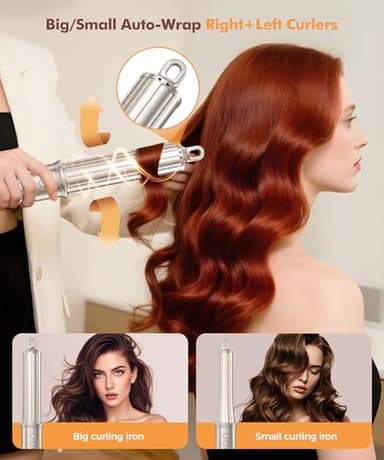 6-in-1 Hair Dryer Brush, Hair Styler with Automatic Curlers, 150,000 RPM High-Speed Negative Ionic Hair Dryer Fast Drying, Blow Dryer Brush for Curling/Volumizing/Straightening with Travel Bag, Gold - Image 4