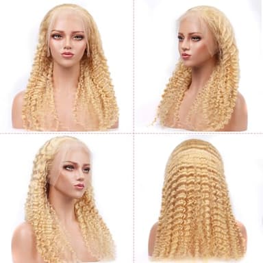 Boyusijf 613 Lace Front Wig Human Hair 613 Blonde Deep Wave 13x6 HD Transparent Lace Front Wig Human Hair Pre Plucked Blonde Wig Human Hair with Baby Hair 180% Density for Women(30inches 613 13x6 Wig) - Image 3