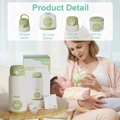 Portable Bottle Warmer for Travel, 15oz Capacity Portable Milk Warmer for Baby, Formula, Breast Milk & Water, On The Go Bottle Warmer with Long Battery Life, Even Heating, Precise Temperature Control - Image 2
