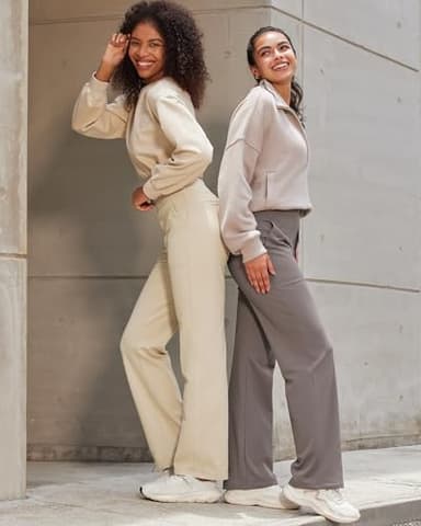 G4Free Wide Leg Pants Woman Yoga Pants with Pockets Loose Casual Palazzo Fashion Sweatpants Stretch Dress Work Clothes(Black,XXL,31") - Image 5