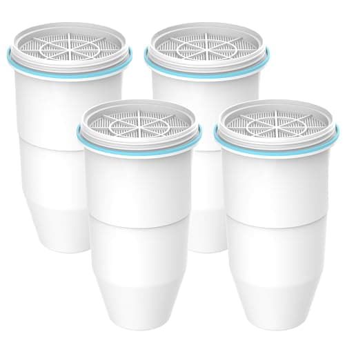 AQUA CREST NSF/ANSI 53 Certified 6-Stage Replacement Water Filters, Replacement for ZR-017 Pitcher Filters and Dispenser Filters, Reduce TDS, Lead, PFOA/PFOS, Chlorine, Bad Taste and Odor,4Packs - Image 1