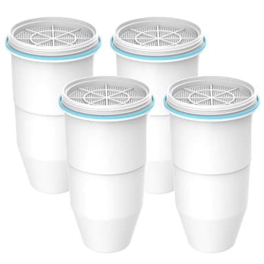 AQUA CREST NSF/ANSI 53 Certified 6-Stage Replacement Water Filters, Replacement for ZR-017 Pitcher Filters and Dispenser Filters, Reduce TDS, Lead, PFOA/PFOS, Chlorine, Bad Taste and Odor,4Packs - Image 1