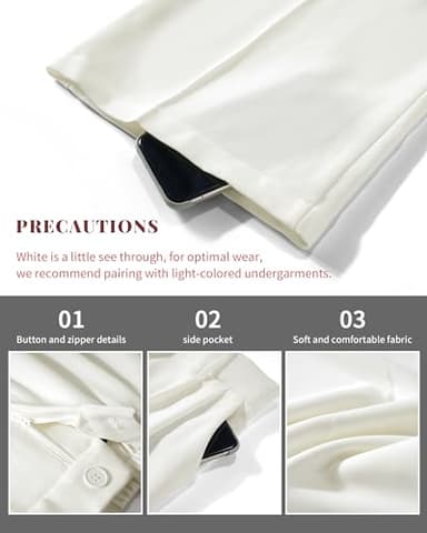 FUNYYZO Women's Wide Leg Pants High Elastic Waisted in The Back Business Work Trousers Long Straight Suit Pants - Image 2