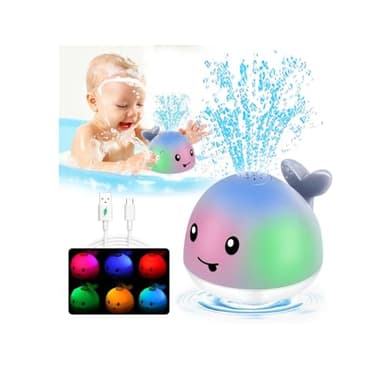 Bath Toys for Kids Ages 1-3 - Christmas Stocking Stuffers for Toddlers - Light Up Whale Sprinkler Bathtub Water Pool Toys for Babies 6-12-18 Months -1 Year Old Girls Boys Gifts First Birthday Gifts - Image 1