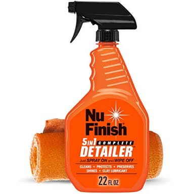 Nu Finish 5-in-1 Complete Detailer Spray with Towel, Preserves and Protects Car Detailing, Includes 1 Microfiber Towel, 22 Oz Spray - Image 1