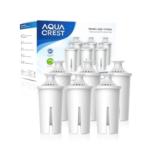 AQUA CREST Replacement for Brita® Filter, Brita® Water Pitchers and Dispensers, Classic OB03, Mavea® 107007, and More, NSF Certified Pitcher Water Filter, 1 Year Filter Supply, 6 Count - Image 1