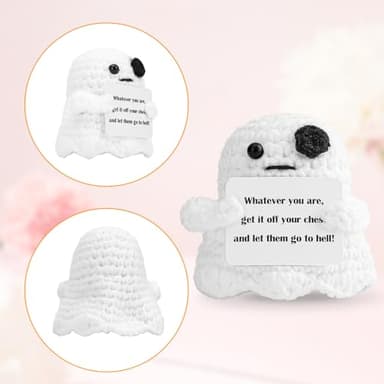 Hoedia Friend Emotional Ghost, Best Friend Crochet Doll with Cards, Cute Knitted Funny Support Pickle Potato Friendship Birthday Bestie Gifts - Image 7