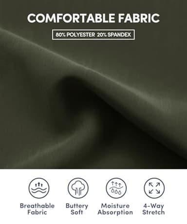 IUGA Biker Shorts for Women High Waist - 8" Workout Shorts with Inner Pocket Yoga Spandex Gym Running Shorts Olive Green - Image 2