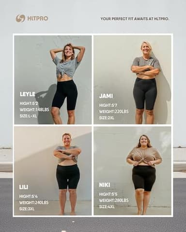 HLTPRO 3 Pack Plus Size Biker Shorts for Women (L-4XL)- 8"/5" High Waist Tummy Control Shorts for Workout, Yoga, Running - Image 5