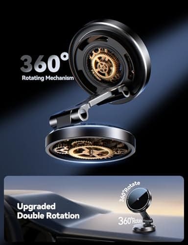 JOYROOM for MagSafe Car Mount Charger with Rotatable Charging Panel, 15W Fast Charging Metal Magnetic Phone Holder, Dashboard Wireless Charger for iPhone Car Mount for iPhone 17/16/15/14/13/12 - Image 2
