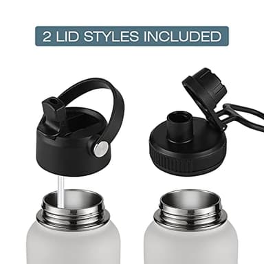 Funkrin Insulated Water Bottle with Straw Lid & Spout Lid, 32oz Personalized Vacuum Stainless Steel Travel Mug, Leak Proof Double Wall Bottle for Hot & Cold Beverages - Image 2