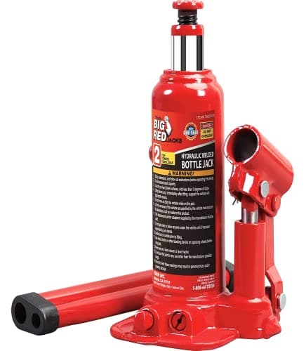 BIG RED T90203B Torin Hydraulic Welded Bottle Jack, 2 Ton (4,000 lb) Capacity, Red - Image 1
