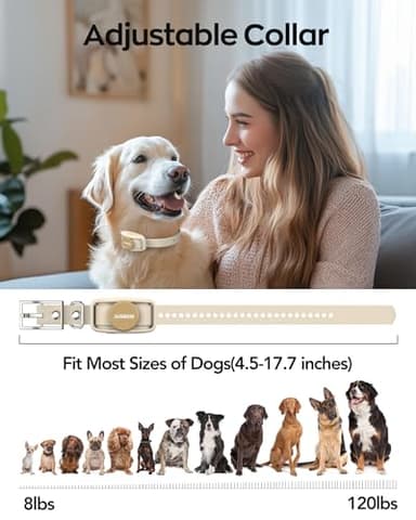 Jugbow Dog Training Collar - 4200FT Remote Dog Collar with 3 Training Modes, Electric Collar with LED Light & IPX8-Waterproof, Rechargeable E-Collar for Small Medium Large Dogs (Beige) - Image 6
