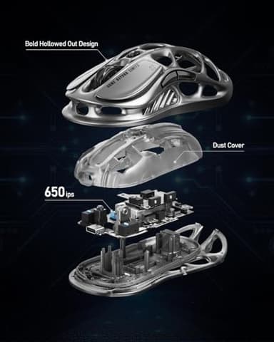 GravaStar Mercury M1 Pro Wireless Gaming Mouse – 26,000 DPI PAW3395DM Sensor • Lightweight Magnesium Alloy • Tri-Mode (Wired/2.4GHz/Bluetooth) • 4K Polling Rate • Up to 200-Hour Battery - Image 7