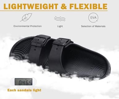 KuaiLu Womens Recovery Sandals Comfort Plantar Fasciitis Arch Support Ladies Orthotic Adjustable Strap Sport Slides Open Toe Slip On Athletic Cushion Slippers Summer Pool Beach Sandles Black Size 10 - Image 8