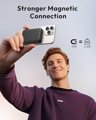 Bilivein Magnetic Phone Charger 10000mAh, 15W Wireless Portable Phone Charger, 20W USB C Fast Charging Magnetic Battery Pack for iPhone 16/15/14/13/12 Series-Black - Image 3