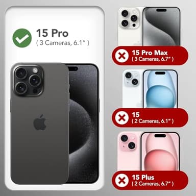 GONEZ Magnetic for iPhone 15 Pro Case, Compatible with MagSafe, [Screen Protector + Camera Lens Protector], Silicone Shockproof Anti-Scratch Protective Phone Case 6.1 inch, Black - Image 2