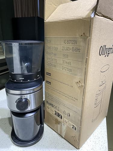 Ollygrin Burr Coffee Grinder, Electric Conical Coffee Bean Grinder With 30 Adjustable Grind Settings For 2-12 Cups, Sliver & Black - Image 12