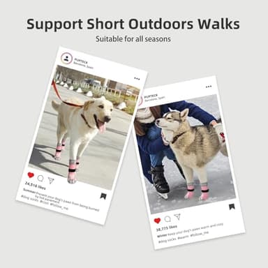 PUPTECK Anti-Slip Dog Socks with Double Sides Grips for Small Medium Large Dogs Hardwood Floors Prevents Licking, Dog Shoes for Hot Pavement Traction Control Paw Protector for Senior Dogs, Pink XS - Image 5