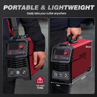 ARCCAPTAIN Plasma Cutter, [Large LED Display] 50Amps Cutter Machine with 110/220V Dual Voltage DC Inverter IGBT 1/2 Inch Clean Cut Post Flow and 2T/4T, for Beginners DIY - Image 6