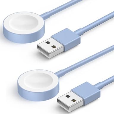 2Pack Blue for Apple Watch Charger USB Magnetic Wireless Fast iWatch Charger Portable Compatible with iWatch Ultra/Series 9/8/7/6/SE/SE2/5/4/3/2/1-[3.3FT] - Image 8