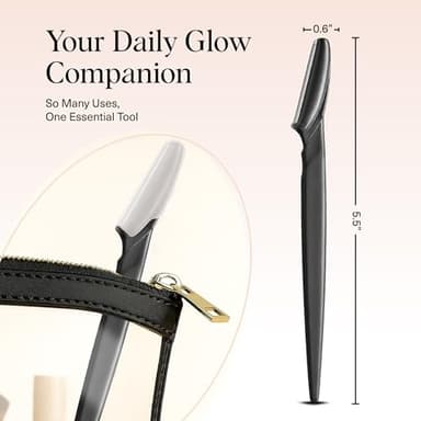 Kitsch Dermaplane Razor for Women Face – Face Razors for Women & Men, Eyebrow Trimmer & Face Shaver – Exfoliating Facial Razor & Skin Care Tool for Smoother Skin - Black, 12 pcs - Image 5