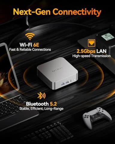 GEEKOM A8 Mini PC with AMD Ryzen 7 8745HS (Beats 6800H), 32GB DDR5 RAM 1TB NVMe SSD, Windows 11 Pro Desktop Computer for Home&Business, Radeon 780M, USB4, SD Slot, 8K, 4 Display | WiFi 6E, 2.5G LAN - Image 8