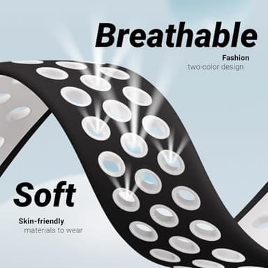 5 Pack Sport Bands Compatible with Apple Watch Band 44mm 45mm 46mm 42mm 41mm 40mm 38mm 49mm for Men Women, Breathable Silicone Wrist Strap for iWatch Series 11 10 9 8 7 6 5 4 3 2 1 SE3 2 1 Ultra3 2 1 - Image 2