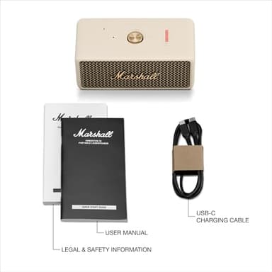 Marshall Emberton III Portable Bluetooth Speaker - Rugged Waterproof IP67 Design | Loud Stereo Sound, Deep Bass with 32+ Hr Playtime | Compact and Wireless for Travel and Outdoors - Cream - Image 9
