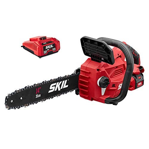 SKIL PWR CORE 40 Brushless 40V 14” Lightweight Chainsaw Kit with Tool-free Chain Tension & Auto Lubrication, Includes 2.5Ah Battery and Auto PWR Jump Charger - CS4555-10 - Image 1