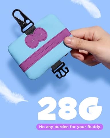 Dog Poop Bag Holder Mini,Hands Free Poop Bag Holders with Hook & Clip & Snap,Durable Dog Leash Attachment for Walking,Bags EXCLUDED,Sky Blue - Image 3