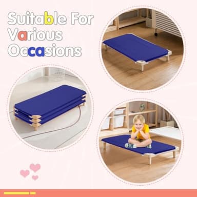 RowinsyDD 10 Pcs Cot Sheets for Daycare, 23"" X 51"", Blue Daycare Cot Size Sheet with Corner Elastic Loops for Child Boys Girls, Daycare Essentials for Toddler and Preschool, Breathable Microfiber - Image 6