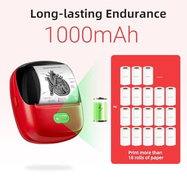 ORGSTA Sticker Printer PrintPods Mini Printer Bluetooth Portable Sticker Maker with 1 Roll Paper Thermal Inkless Label Maker Machine Impresora Portátil Instant Print for Notes, Journal, DIY, Gift - Image 7