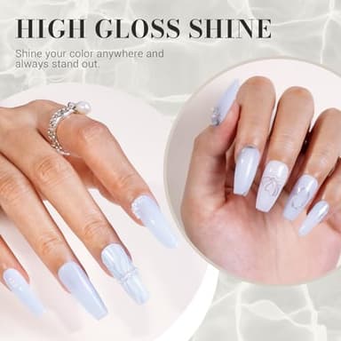 MelodySusie Jeweliver Gel Nail Polish, 0.5Fl Oz Light Blue Jelly Gel Polish Sheer Translucent Nude Soak Off UV LED Light Cure Spring Summer Colors Manicure Nail Art DIY at Home JM01 - Image 5