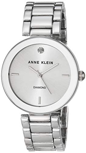Anne Klein Women's AK/1363SVSV Diamond Dial Silver-Tone Bracelet Watch - Image 1