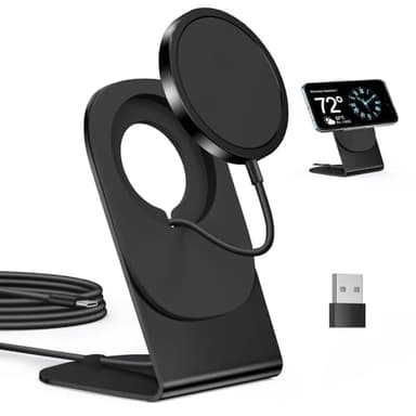 TXXTOL Magnetic Wireless Charger Mag-Safe Charger for iPhone 15/14/13/12 Series Convertible Magnet Wireless Charging Stand/Pad with 20W Adapter 5ft Cable （Black） - Image 1