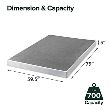 ZINUS 5 Inch Queen Metal Smart Box Spring with Quick Assembly, Mattress Foundation, Strong Metal Frame, Easy Assembly - Image 3