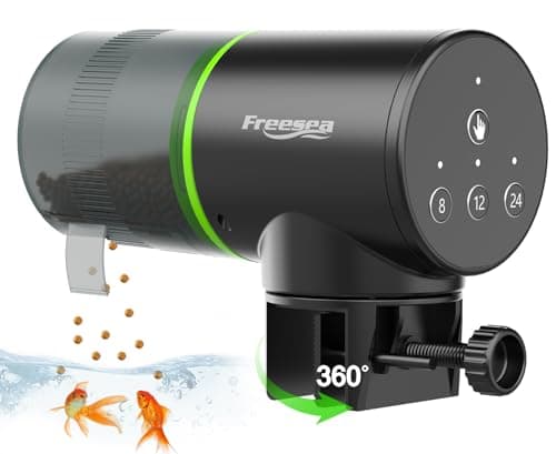 FREESEA Automatic Fish Feeder for Aquarium: Auto Fish Food Dispenser with Timer for Small Tank Betta Turtle - Battery Vacation Self Feeding for Flakes - Image 1
