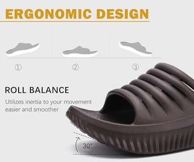 KuaiLu Womens Recovery Sandals Comfortable Plantar Fasciitis Arch Support Ladies Orthopedic Slip On Running Sport Walking Slides Thick Athletic Cushion Slippers Summer Outdoor Sliders Brown Size 9 - Image 6