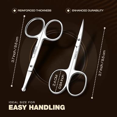 Utopia Care Eyebrow Scissors, Professional Stainless Steel Small Shears for Men and Women, Nose Hair Scissors for Grooming Mustache, Beard, Eyelashes, Ear Hair Trimming, Silver - Image 2