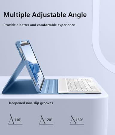 Wenlaty Keyboard Case for iPad Air 11-inch Case with Keyboard (M3/M2, 2025/2024) & Air 5th/4th Generation 10.9'' - Detachable Wireless, Thin & Light Cover with Pencil Holder for iPad Air 11-inch, Blue - Image 4