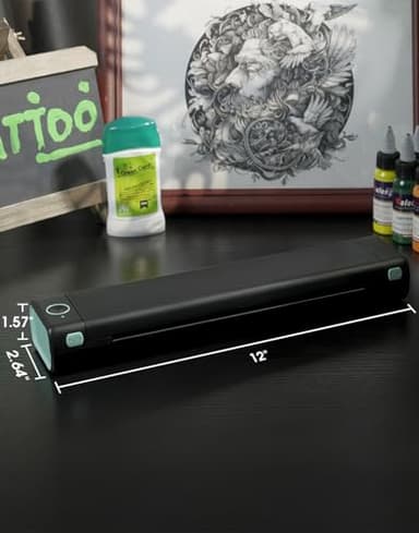Phomemo M08F Wireless Thermal Tattoo Stencil Printer with 10pcs Transfer Paper, Compatible with Phone/Tablet/PC, Supplies for Tattoo Artists & Beginners, Black & Green - Image 9