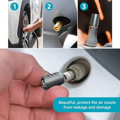 for Benz Car Tyre Valve Caps Tire Dust Caps for Mercedes Benz CESM CLK GLK GL AB GLS GLE AMG Series,4pcs Auto Tire Valve Stem Caps Universal Tire Air Covers,Anodized Dust Caps Car Tire Valve Cover - Image 4