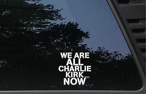 WE are All Charlie Kirk Now - 3 3/4" x 3 3/4" die Cut Vinyl Decal/Bumper Sticker for Cars, JDM, Trucks, Windows, Boats, Tool Boxes, laptops, etc - Image 1
