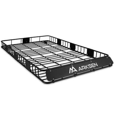 ARKSEN 84 x 50 x 6 Inch Universal Extra Wide 150LB Heavy Duty Roof Rack Cargo with Extension Car Top Luggage Holder Carrier Basket for SUV, Truck, & Car Steel Construction - Image 1