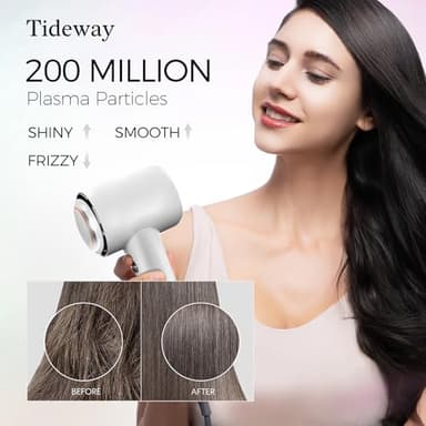 Tideway Hair Dryer, Blow Dryer with Diffuser High-Speed Plasma Ionic Low Noise for Fast Drying, Travel Hair Dryer for Women and Man, Curly/Wavy & Long/Thick Color-Treated Hair H11 - Image 7